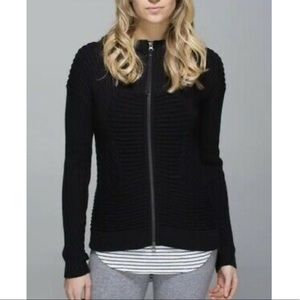 lululemon Embrace it scuba black knit hoodie